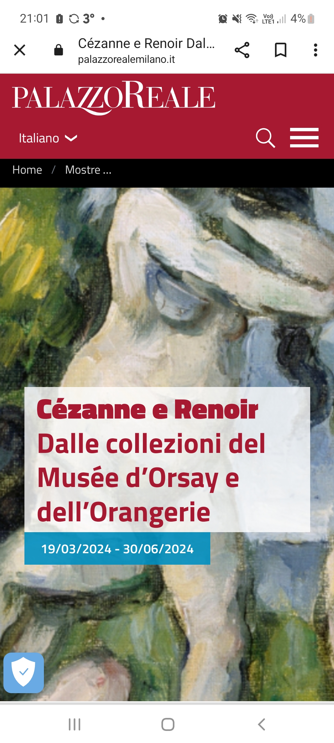 Cezanne e Renoir. 19 maggio 2024 ore 17.45